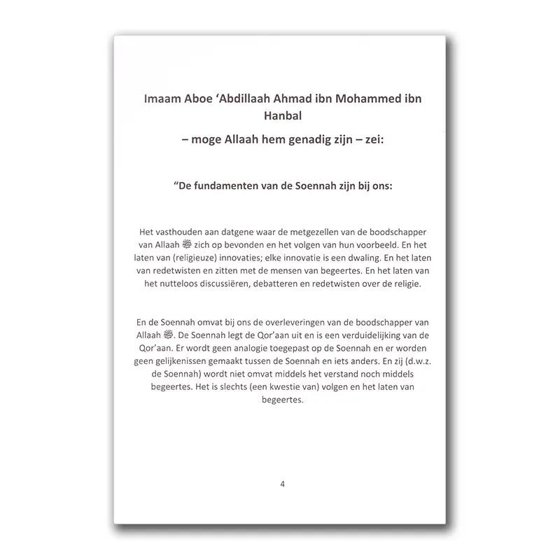 De fundamenten van de soenah - Islamboekhandel.nl