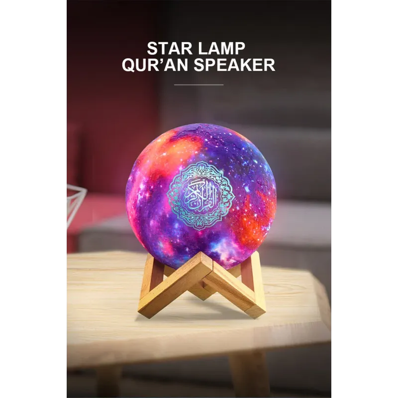 Galaxy maanlamp Quran speaker lamp met galaxy moon thema voor Equantu QB512