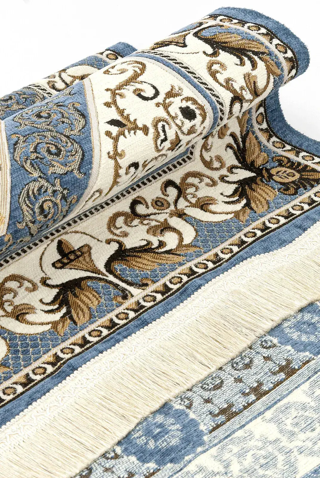 Gebedskleed Blauw/Grijs met sierpatroon - Islamboekhandel.nl