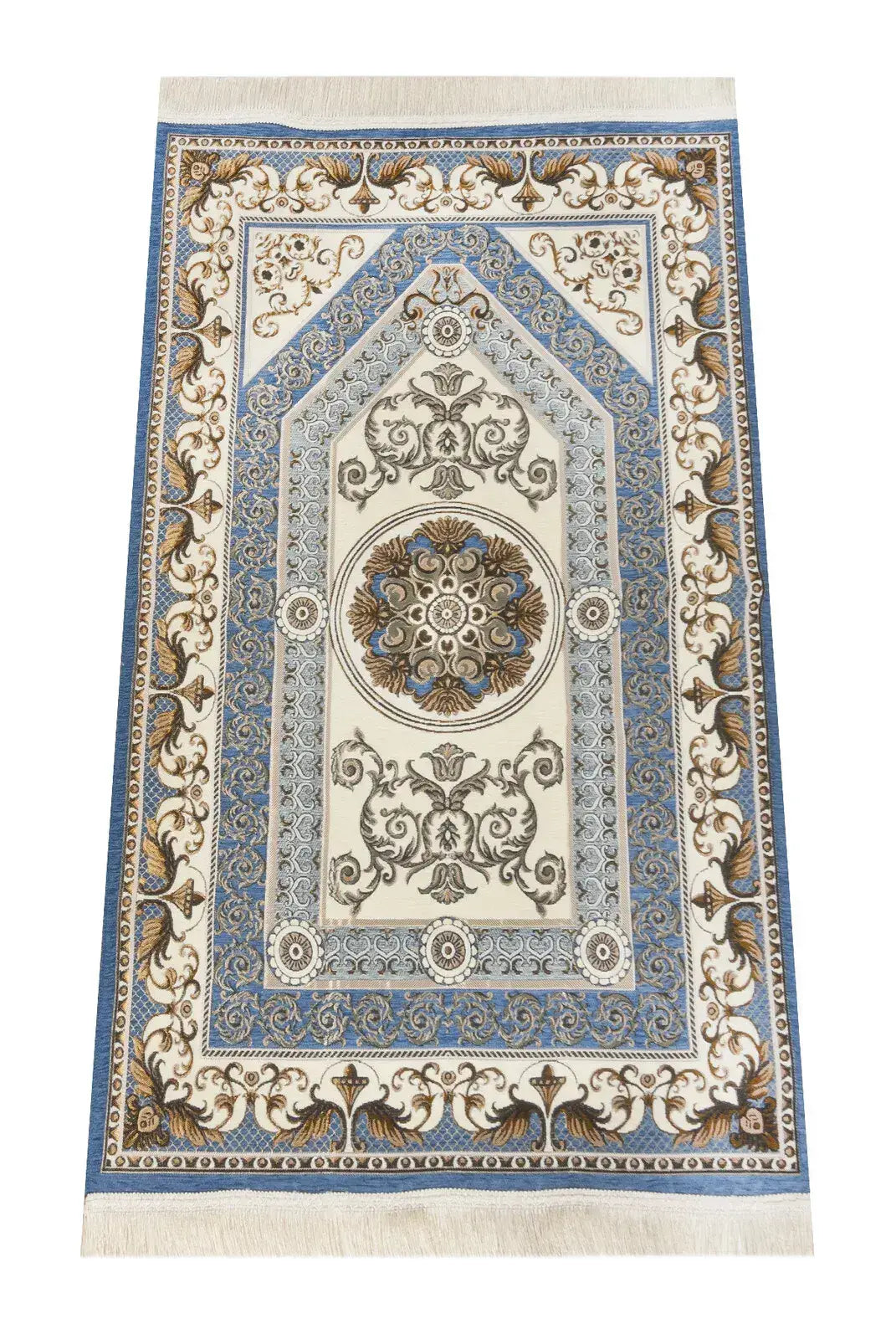 Gebedskleed Blauw/Grijs met sierpatroon - Islamboekhandel.nl