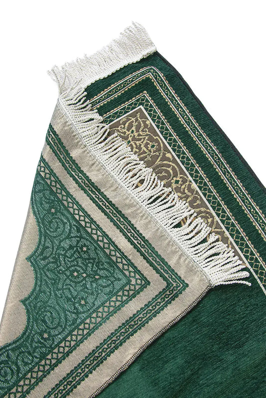 Gebedskleed van Chenille -Groen - Islamboekhandel.nl