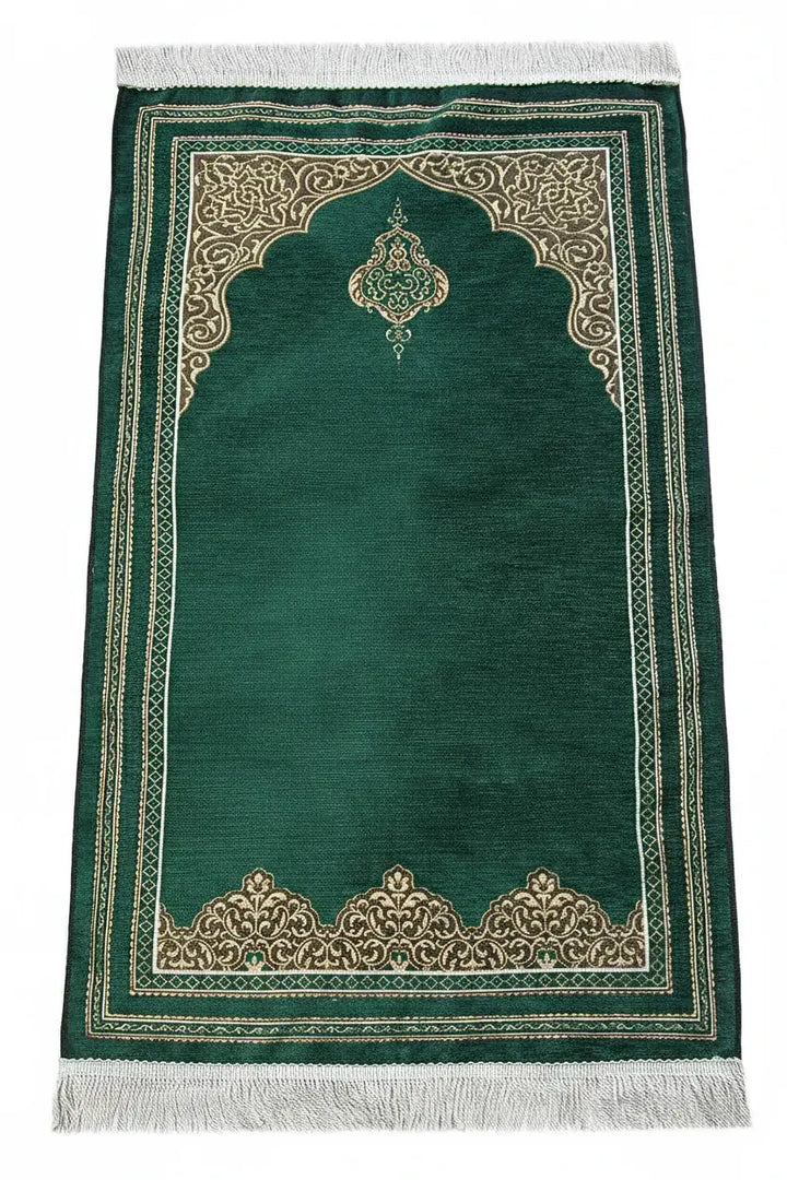 Gebedskleed van Chenille -Groen - Islamboekhandel.nl