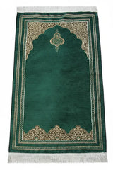 Gebedskleed van Chenille -Groen - Islamboekhandel.nl
