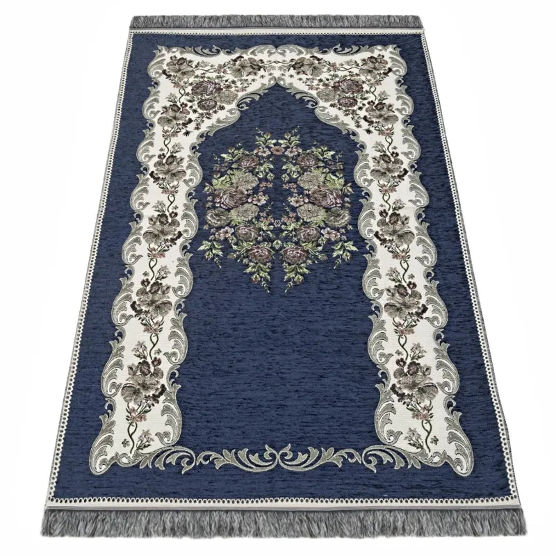 Gebedskleed chenille pearl -donkerblauw Ikranur