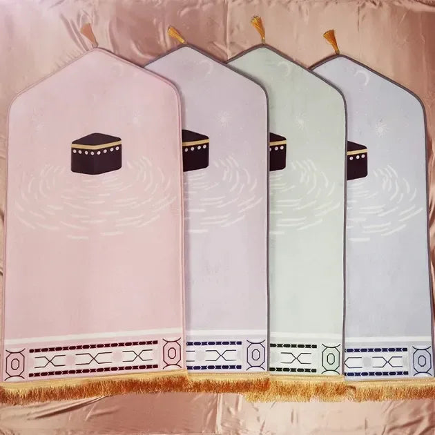 Gebedskleed dik en zacht pastel - Islamboekhandel.nl