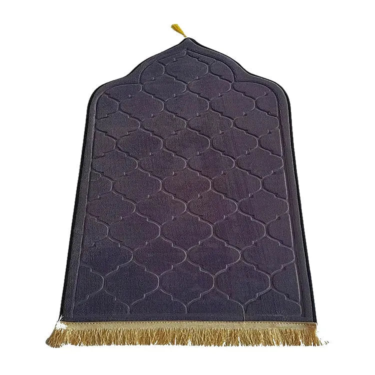 Patterngeked prayer mat met franjes uit Gebedskleed Koepel Dik en Zacht nieuw model