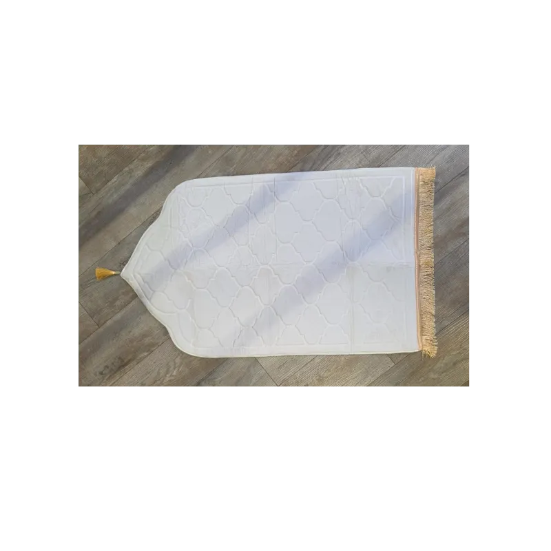 Wit gebedskleed koepel dik met franjes voor gebed en meditatie