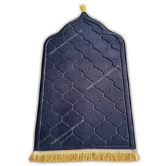 Blauwe gebedskleed koepel dik met goudfranje voor gebed en meditatie