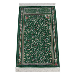 Groene gebedskleed Rawda met bloemenpatroon en gevoerde afwerking