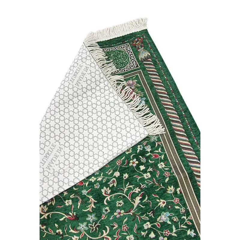 Gebedskleed Rawda Bloemenpatroon en Gevoerde Afwerking - Islamboekhandel.nl