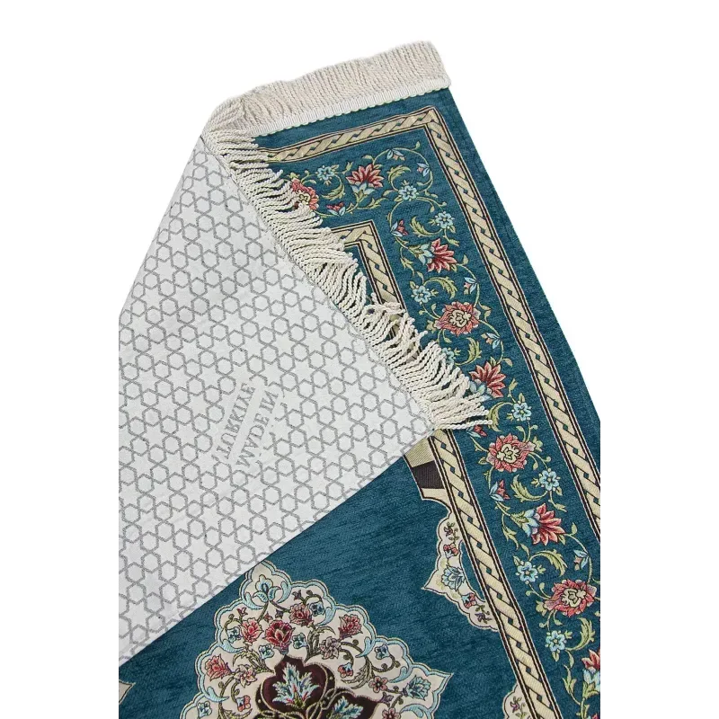 Gebedskleed Turquoise met Mihrab ontwerp - Islamboekhandel.nl