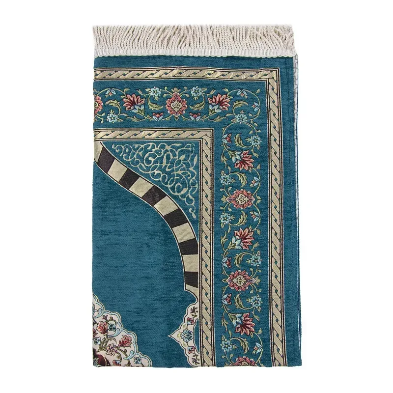 Gebedskleed Turquoise met Mihrab ontwerp - Islamboekhandel.nl