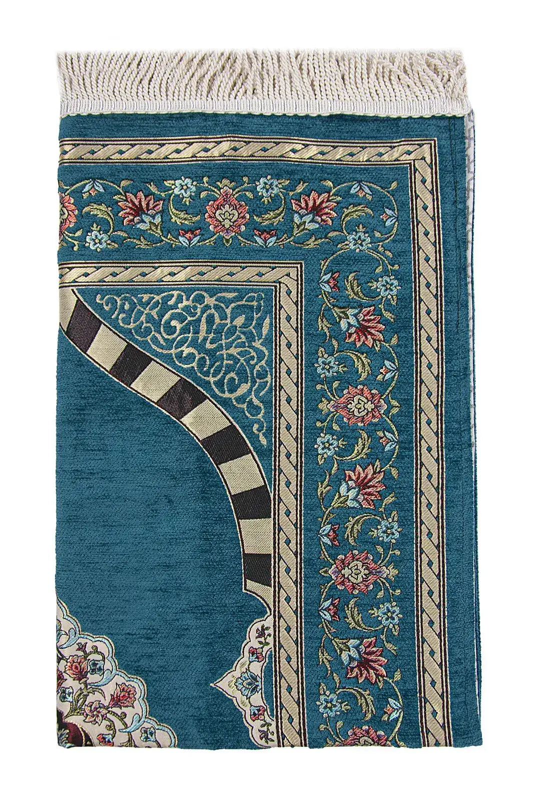 Gebedskleed Turquoise met Mihrab ontwerp - Islamboekhandel.nl
