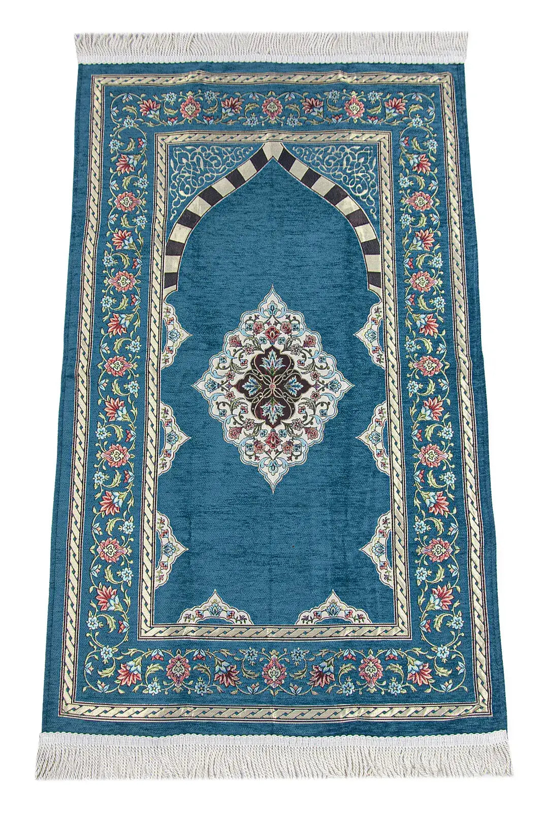 Gebedskleed Turquoise met Mihrab ontwerp - Islamboekhandel.nl
