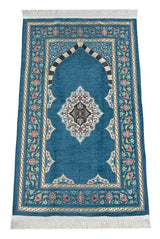 Gebedskleed Turquoise met Mihrab ontwerp - Islamboekhandel.nl