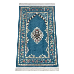Gebedskleed Turquoise met Mihrab ontwerp - Islamboekhandel.nl