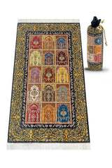Gebedskleed van zijdetextuur met draagtas -design #1 - Islamboekhandel.nl