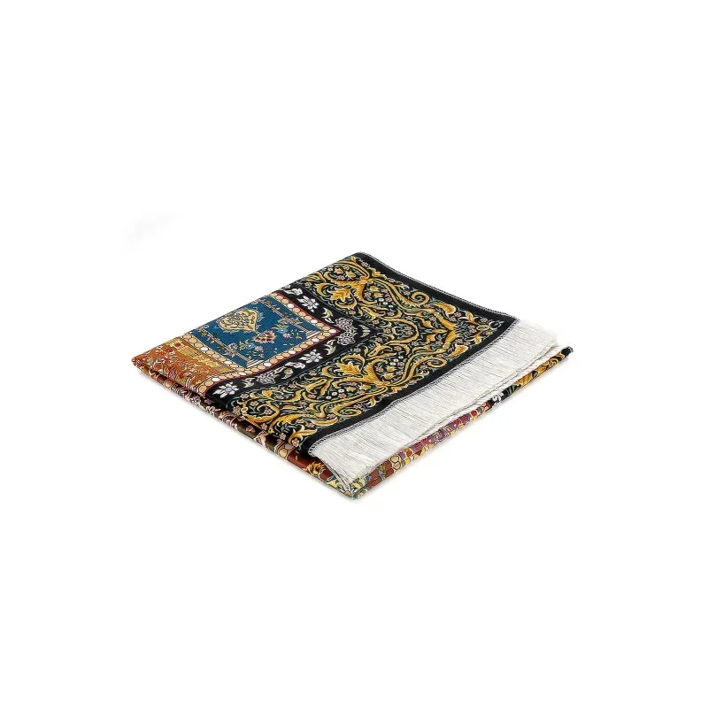 Gebedskleed van zijdetextuur met draagtas -design #1 - Islamboekhandel.nl