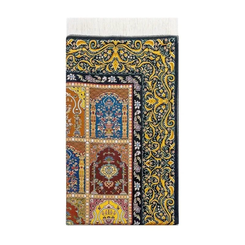 Gebedskleed van zijdetextuur met draagtas -design #1 - Islamboekhandel.nl
