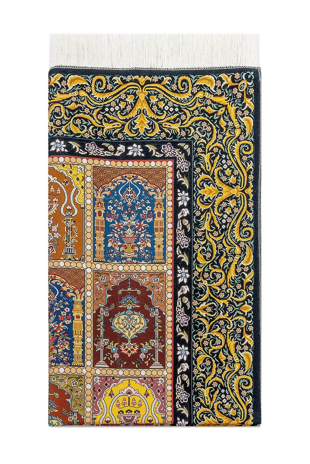 Gebedskleed van zijdetextuur met draagtas -design #1 - Islamboekhandel.nl