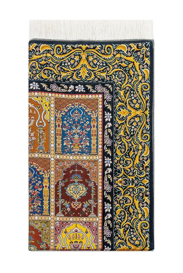 Gebedskleed van zijdetextuur met draagtas -design #1 - Islamboekhandel.nl