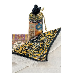 Gebedskleed van zijdetextuur met draagtas -design #1 - Islamboekhandel.nl