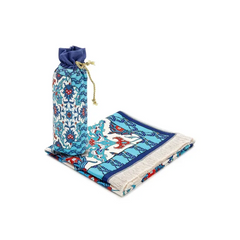 Gebedskleed van zijdetextuur met draagtas -design #3 - Islamboekhandel.nl