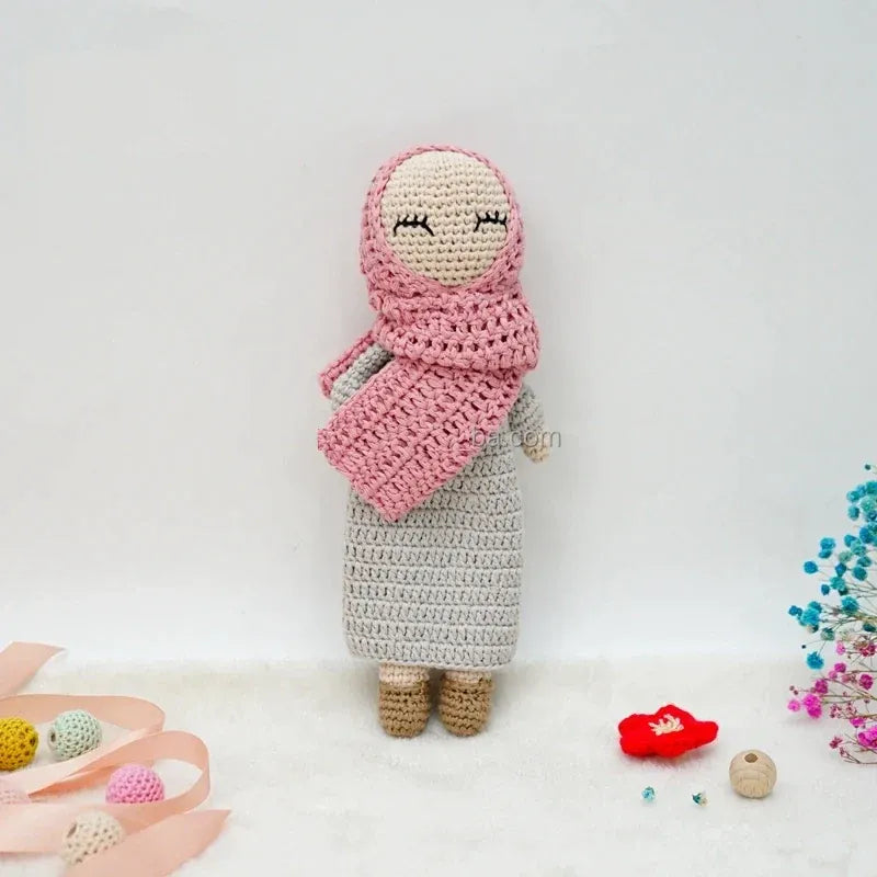 Gebreide poppen met Hijab - Grijs - Poppen & Knuffels
