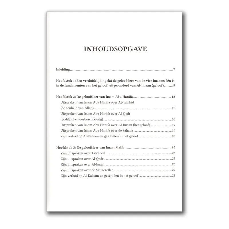 De Geloofsleer van de vier imams - Islamboekhandel.nl