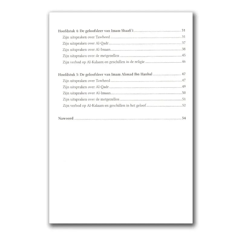 De Geloofsleer van de vier imams - Islamboekhandel.nl