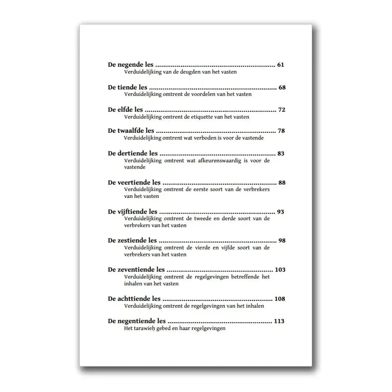 Een geschenk voor de mensen van imaan in lessen in de Ramadaan - Islamboekhandel.nl