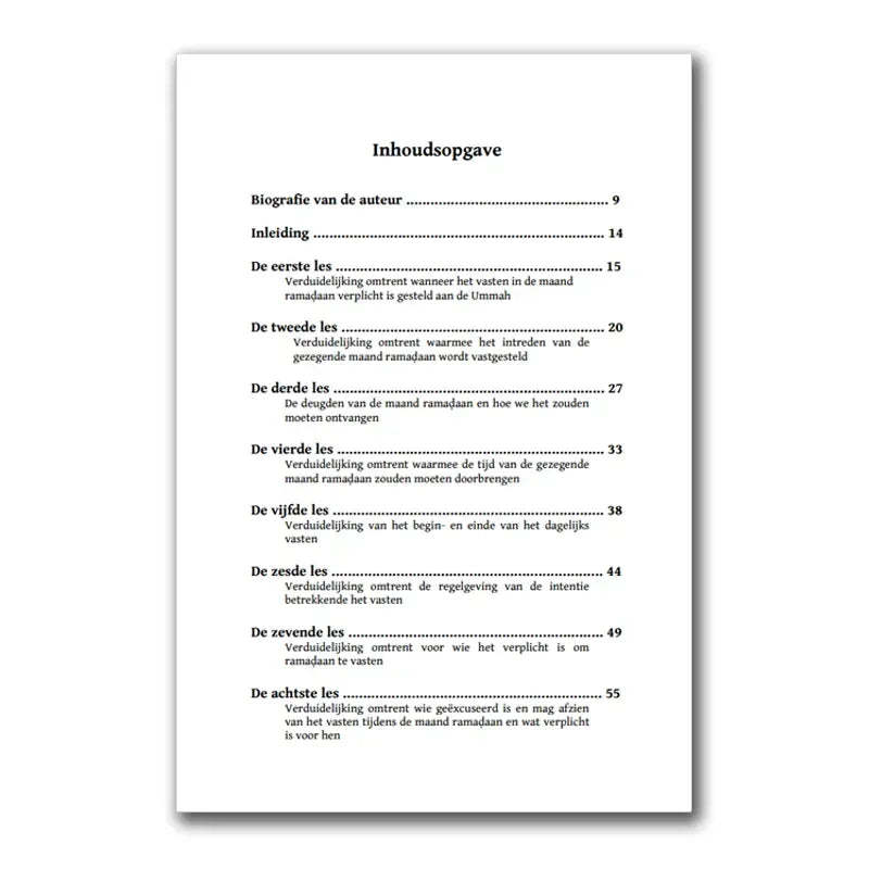 Een geschenk voor de mensen van imaan in lessen in de Ramadaan - Islamboekhandel.nl