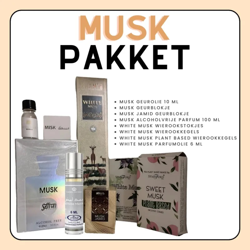 Set van Geur Pakket - Musk met witte musk en geurblokje musk