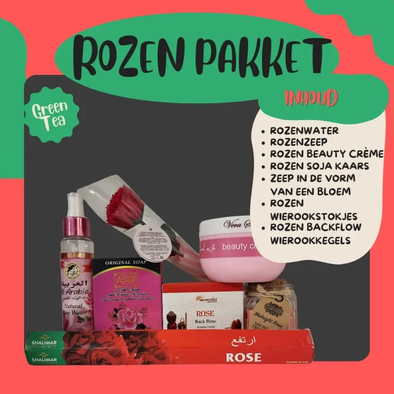 Geur Pakket - Roos met rozengeurende beautyproducten in neutrale doos verstuurd