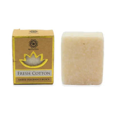 Amber geurblokje Fresh Cotton met verpakking en Tree Amber geur aroma