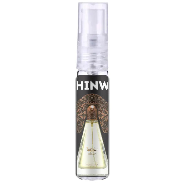 Ghinwa 10ml clear glass parfumfles met gouden dop en fruitige damesgeur