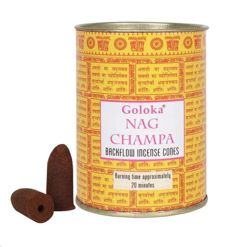 Goloka Nag Champa Backflow Incense Cones - Wierook