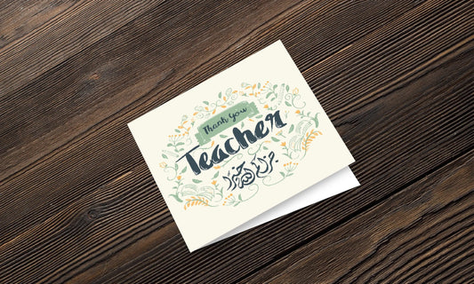 Greeting card teacher flower - Islamboekhandel.nl
