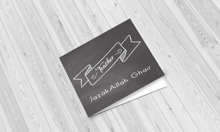 Greeting card teacher grey - Islamboekhandel.nl
