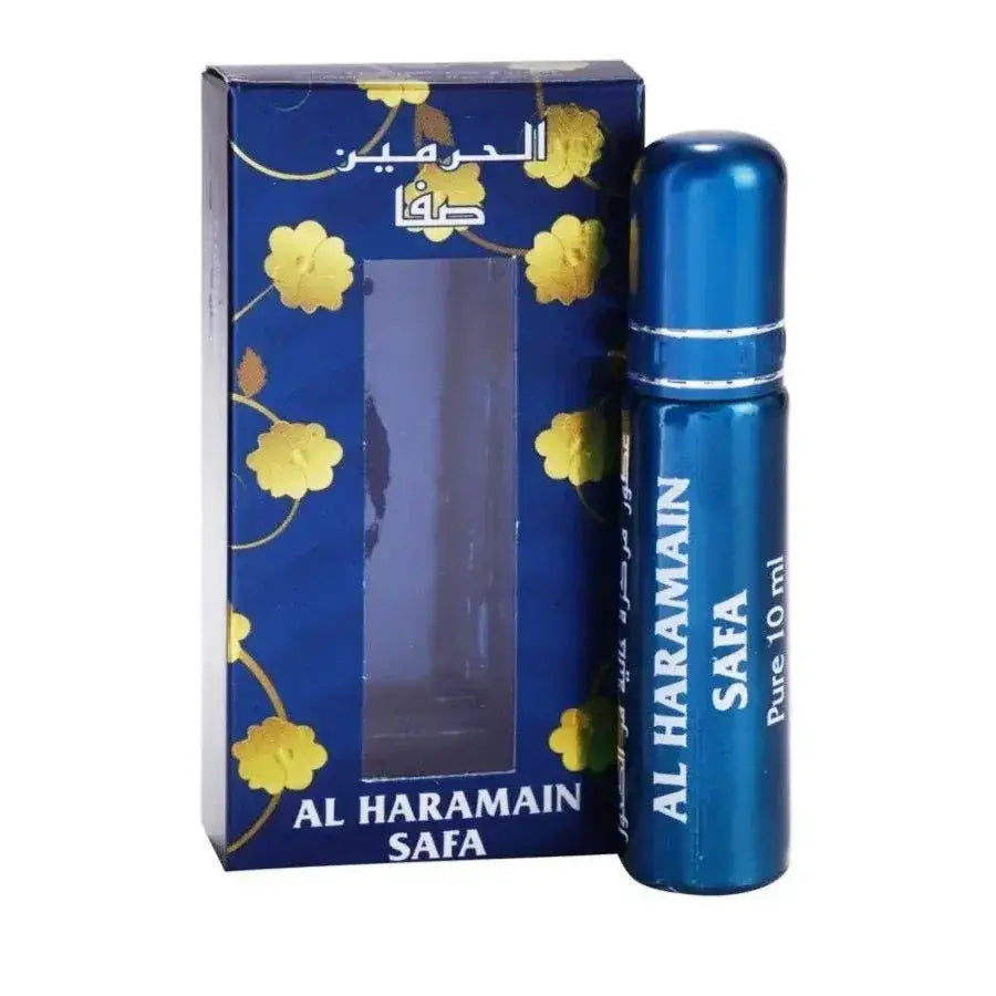 Blauwe metalen rollerballfles van al haramain safa parfumolie 10 ml voor dagelijks gebruik