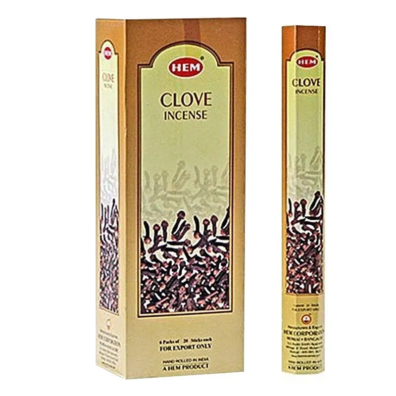 HEM Incense Stick Clove Hex 20pk in een doos met kruidige geur