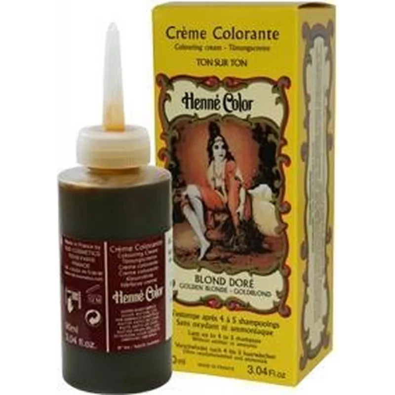 Henné Color Hennacrème Blond doré haarverf 90 ml voor voortdurend gebruik blijft mooi