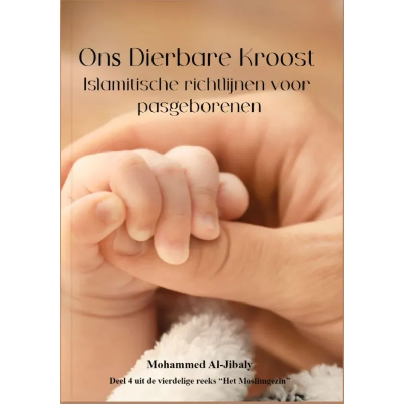 Boekcover van Het moslimgezin deel 4 met een babyhand die een vinger vasthoudt