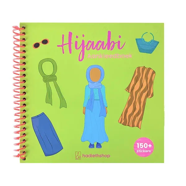 Groen hijaabi aankleedboek met 150+ kleurrijke hijabstickers voor modest fashion