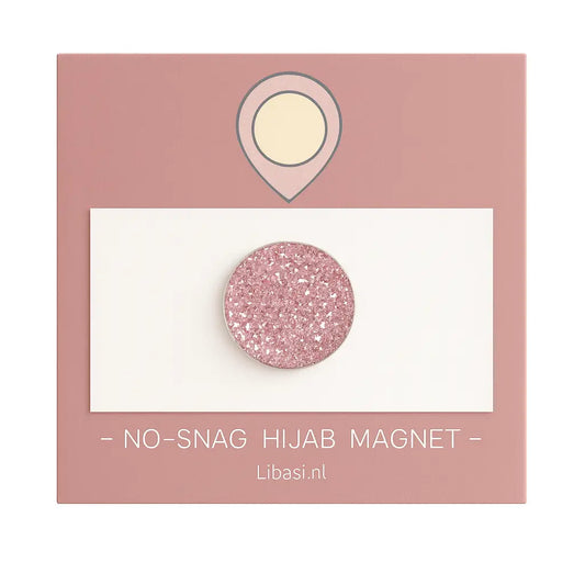 Hoofddoek Magneet Steentjes Large - Roze - Spelden