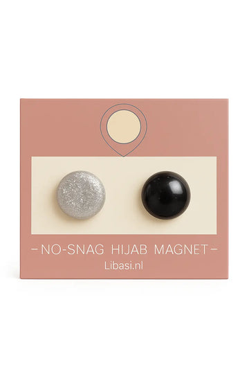 Hoofddoekmagneet Zwart-Wit Glitter - Spelden