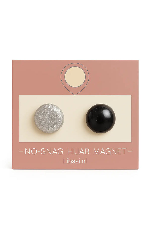 Hoofddoekmagneet Zwart-Wit Glitter - Spelden