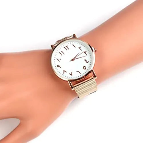 Horloge met Arabische Nummers Rose Goud libasi