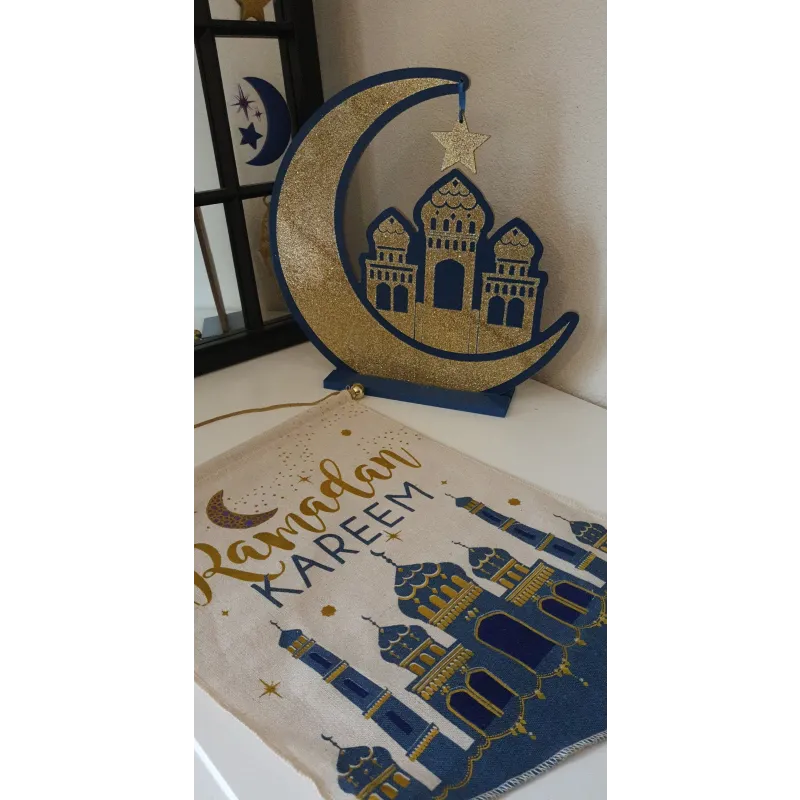 Houten standaard 'maan' glitter Islamboekhandel.nl