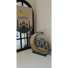 Houten standaard 'maan' glitter - Islamboekhandel.nl